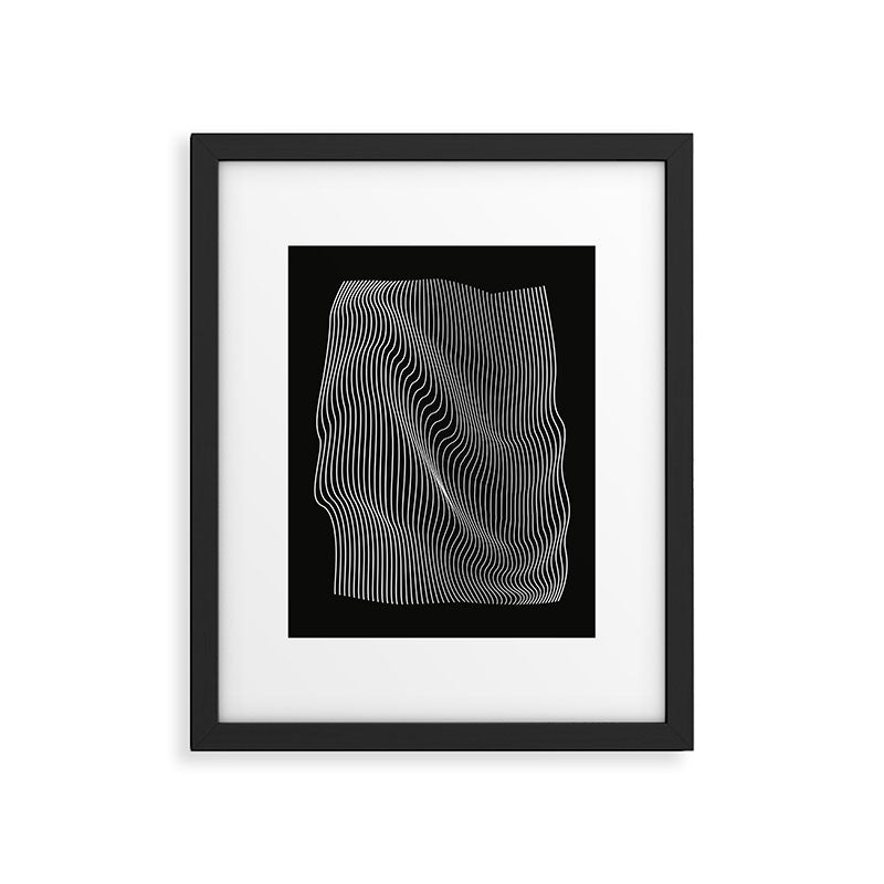 Minimal curves black Framed Art Print Gallery Image 1