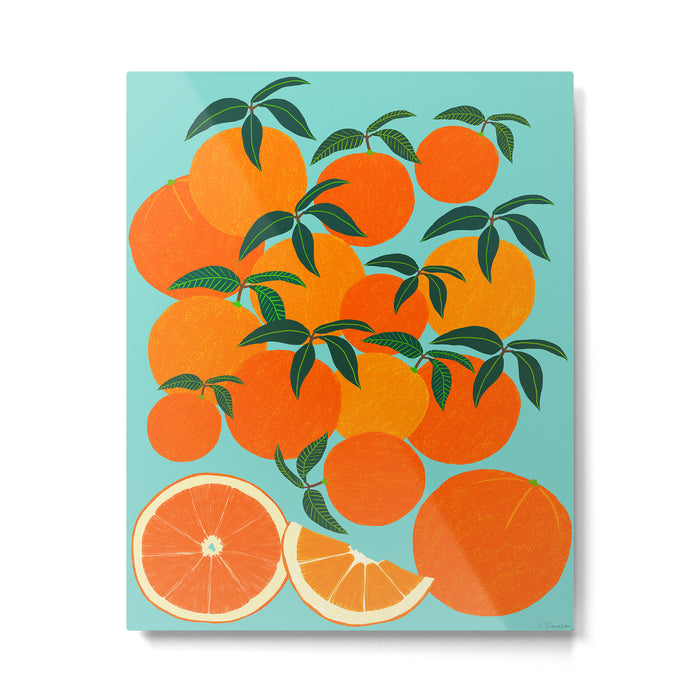 Orange Harvest - Blue Metal Print Gallery Image 1