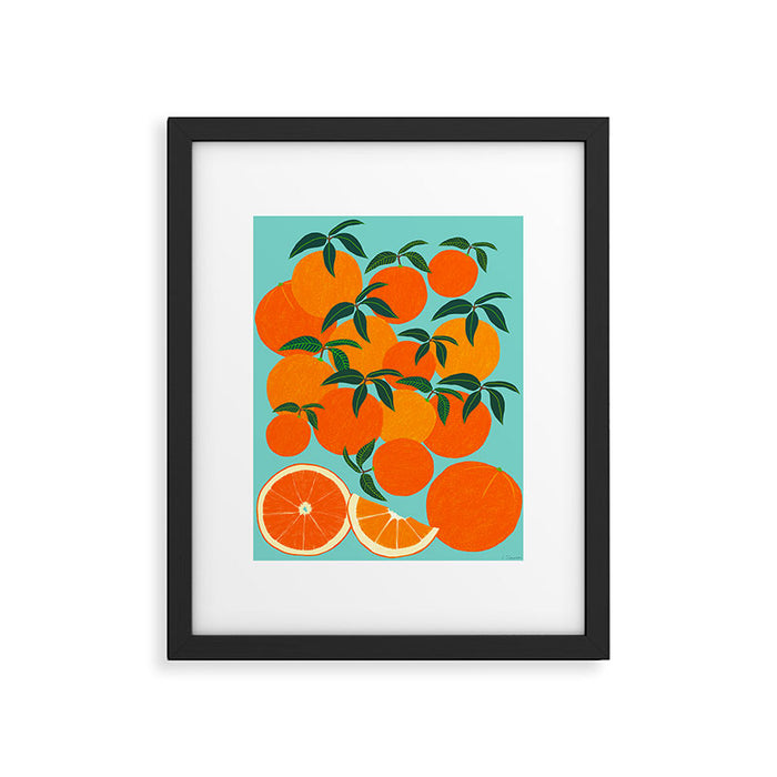 Orange Harvest - Blue Framed Art Print Gallery Image 1