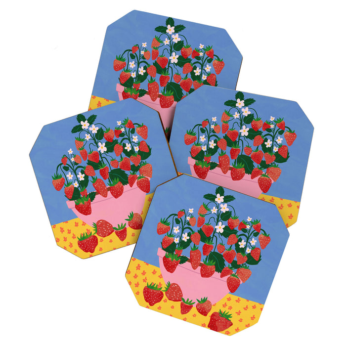 Potted Strawberries Coaster Gallery Image 1