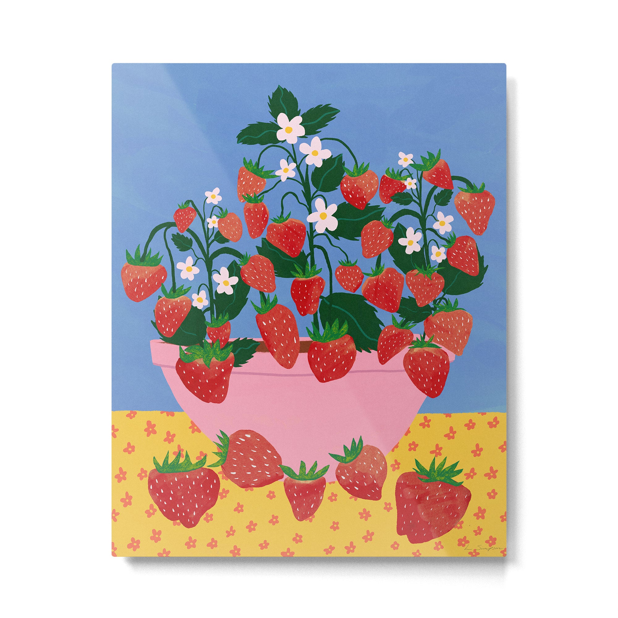 Potted Strawberries Metal Print Gallery Image 6