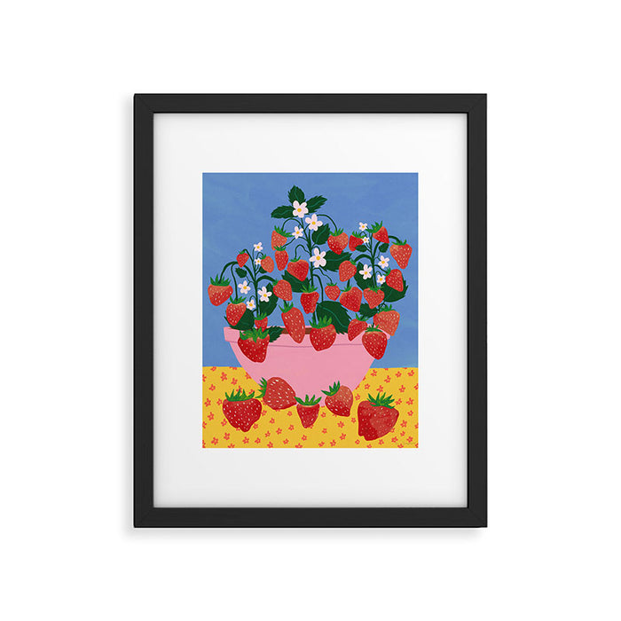 Potted Strawberries Framed Art Print Gallery Image 1