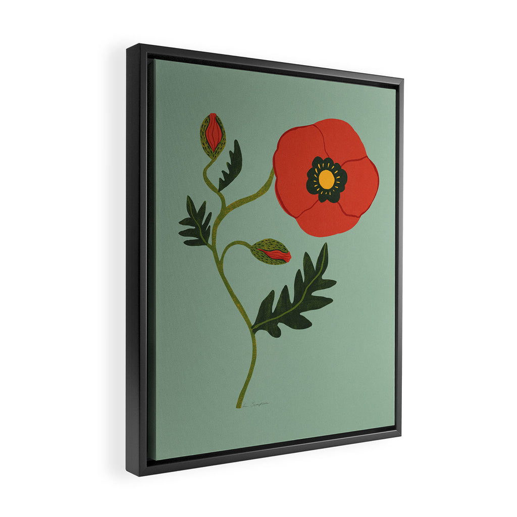 Red Poppy Framed Canvas Print Gallery Image 2