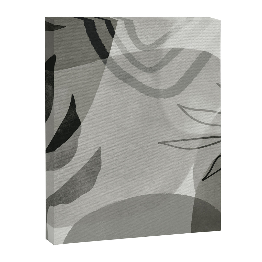 Abstract Botanical Mid Century Art Greenish Grey Canvas Print Gallery Image 6
