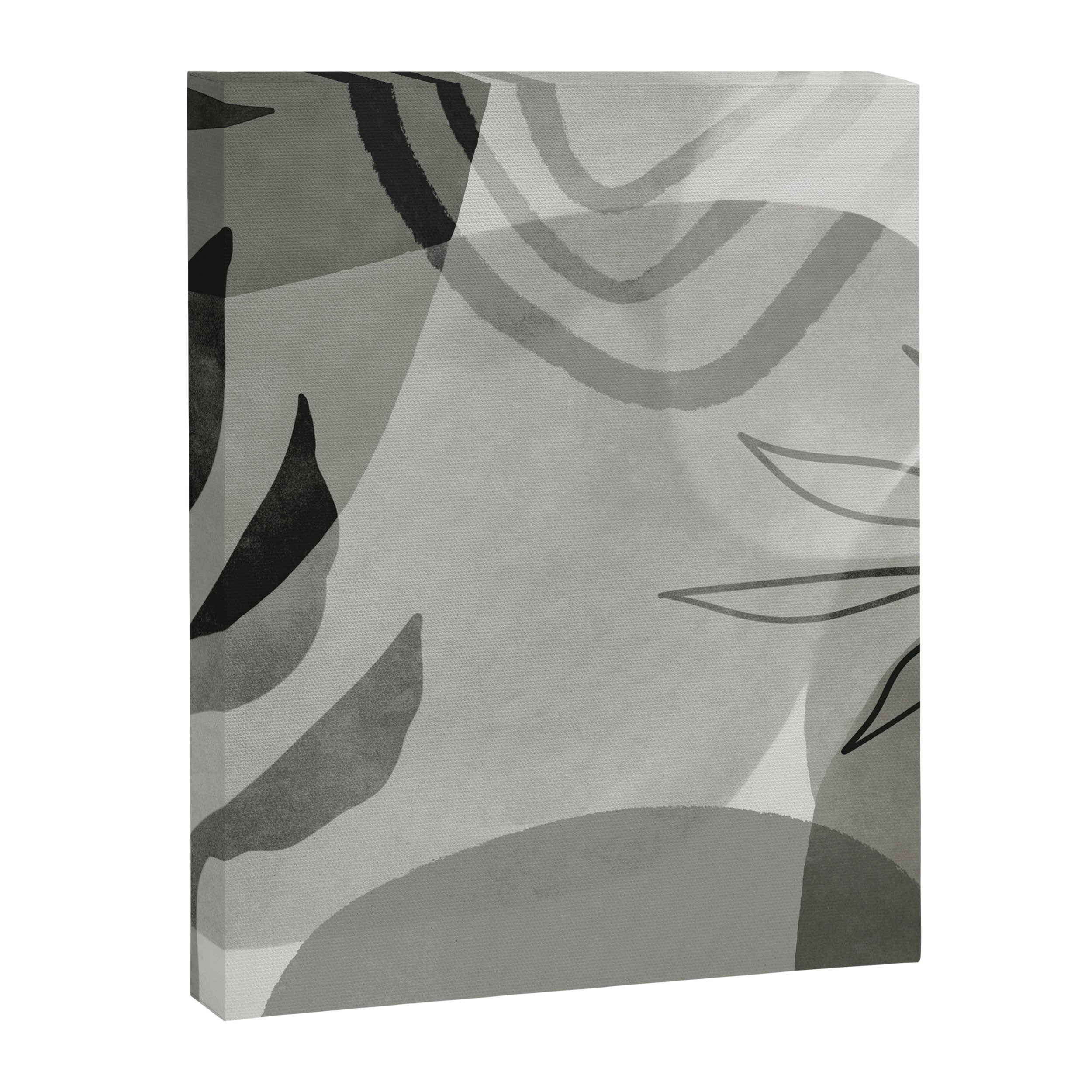 Abstract Botanical Mid Century Art Greenish Grey Canvas Print Gallery Image 6
