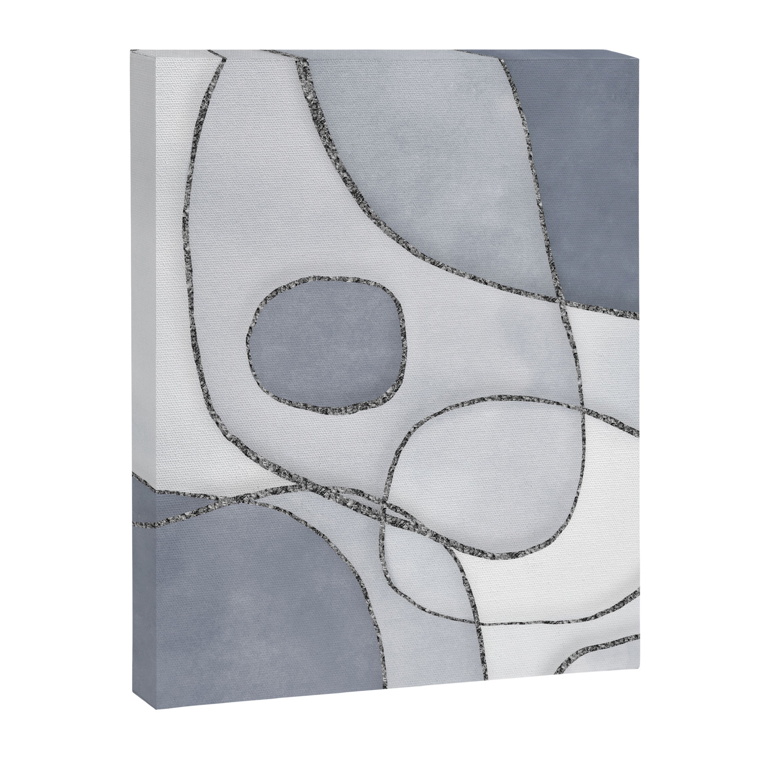 Abstract Line Work Blue Grey Canvas Print Gallery Image 6