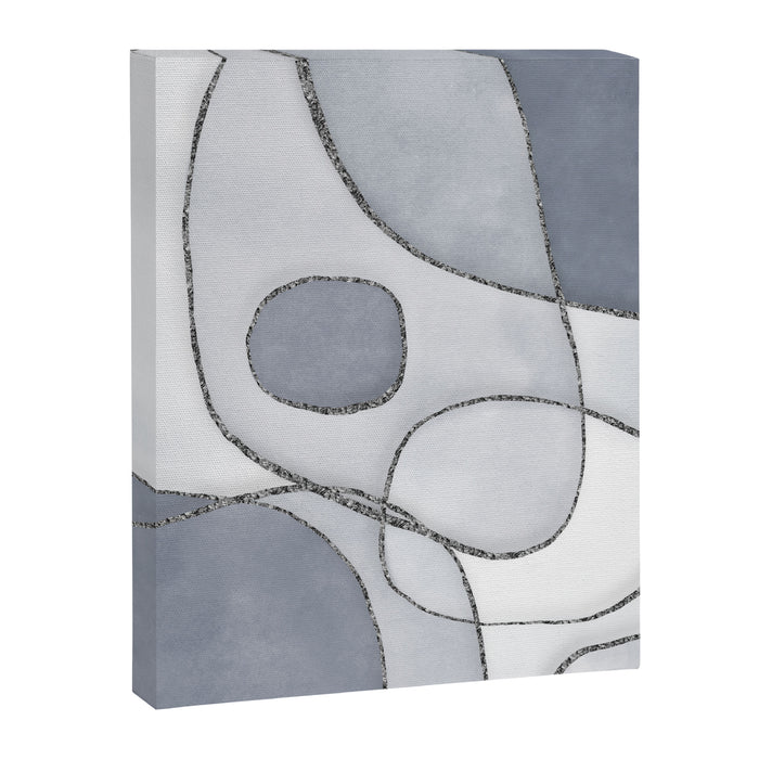 Abstract Line Work Blue Grey Canvas Print Gallery Image 1