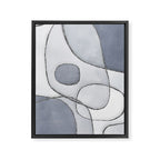 Abstract Line Work Blue Grey Framed Canvas Print Gallery Image 6