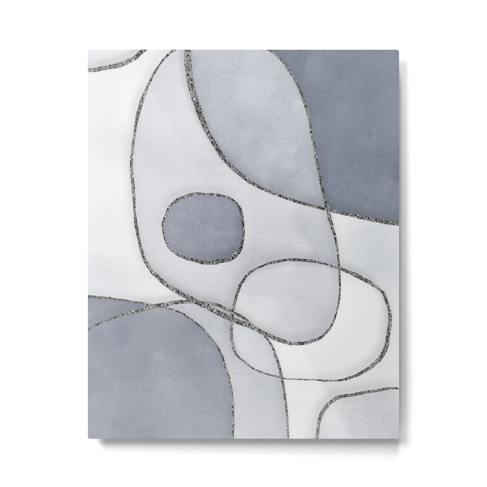 Abstract Line Work Blue Grey Metal Print Gallery Image 4
