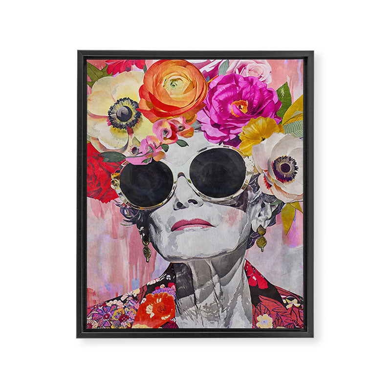 Ageless Glamour And Grace Unbound Female Portrait With Flowers Framed Canvas Print Gallery Image 6