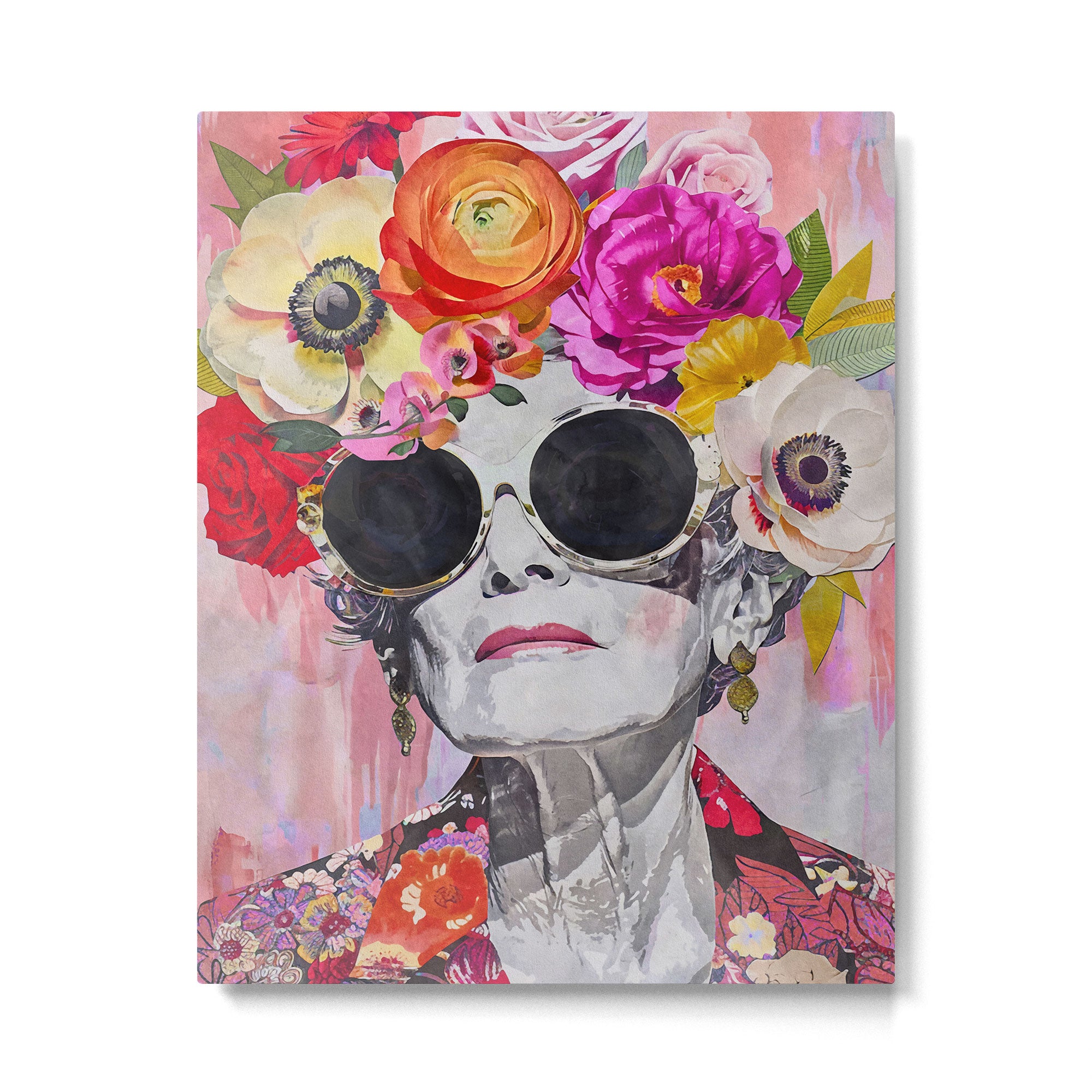 Ageless Glamour And Grace Unbound Female Portrait With Flowers Metal Print Gallery Image 4