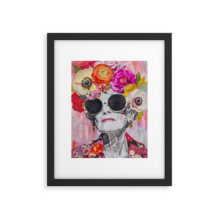 Ageless Glamour And Grace Unbound Female Portrait With Flowers Framed Art Print Gallery Image 1