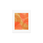 Amber Orange Abstract Flow Mid Century Layered Shapes Art Print Gallery Image 1