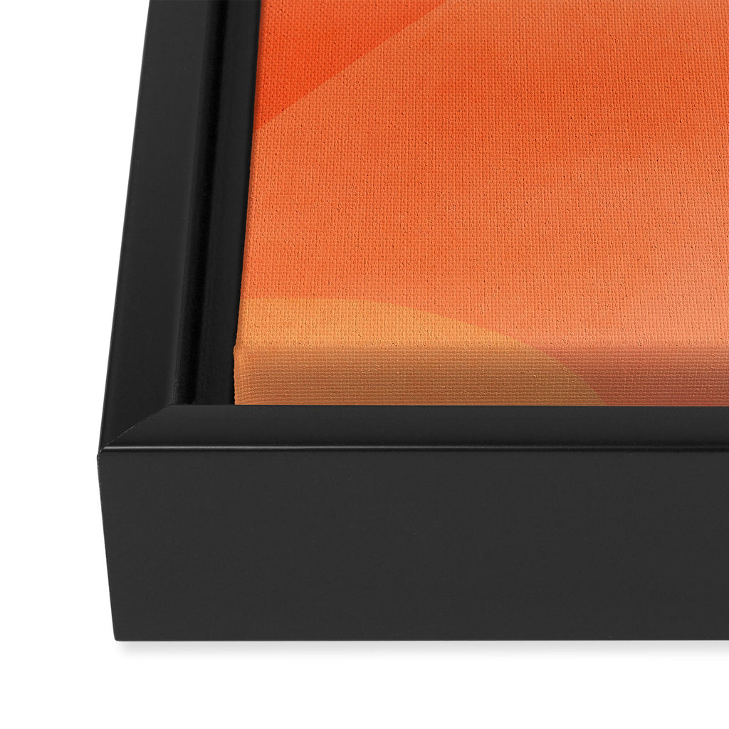 Amber Orange Abstract Flow Mid Century Layered Shapes Framed Canvas Print Gallery Image 3