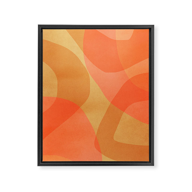 Amber Orange Abstract Flow Mid Century Layered Shapes Framed Canvas Print Gallery Image 6