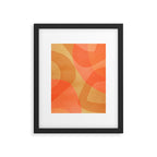 Amber Orange Abstract Flow Mid Century Layered Shapes Framed Art Print Gallery Image 5
