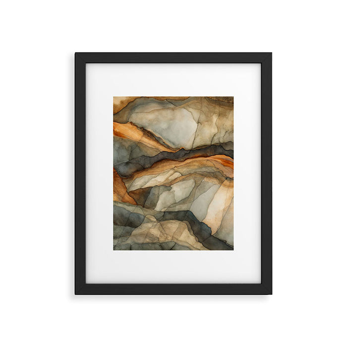 Amber Stone Drift Abstract Landscape Framed Art Print Gallery Image 1
