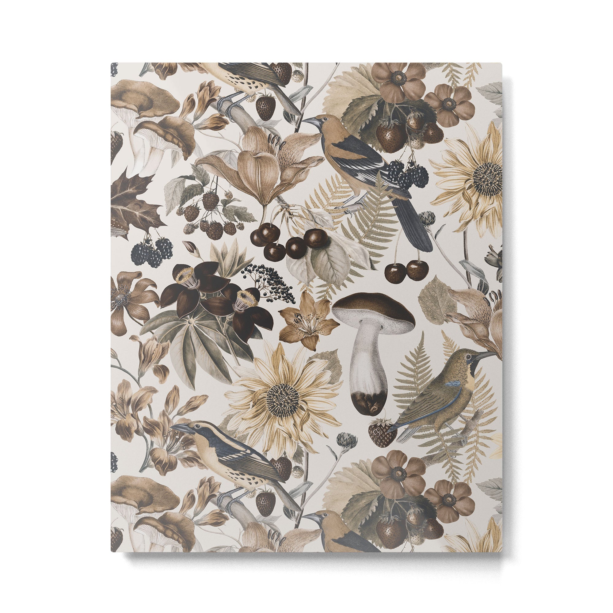 Autumn Garden With Birds In Warm Fall Colors Metal Print Gallery Image 4