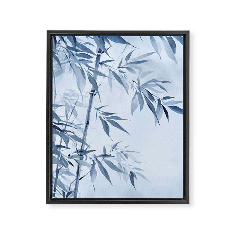 Blue Hour Calm Bamboo Garden Framed Canvas Print Gallery Image 6