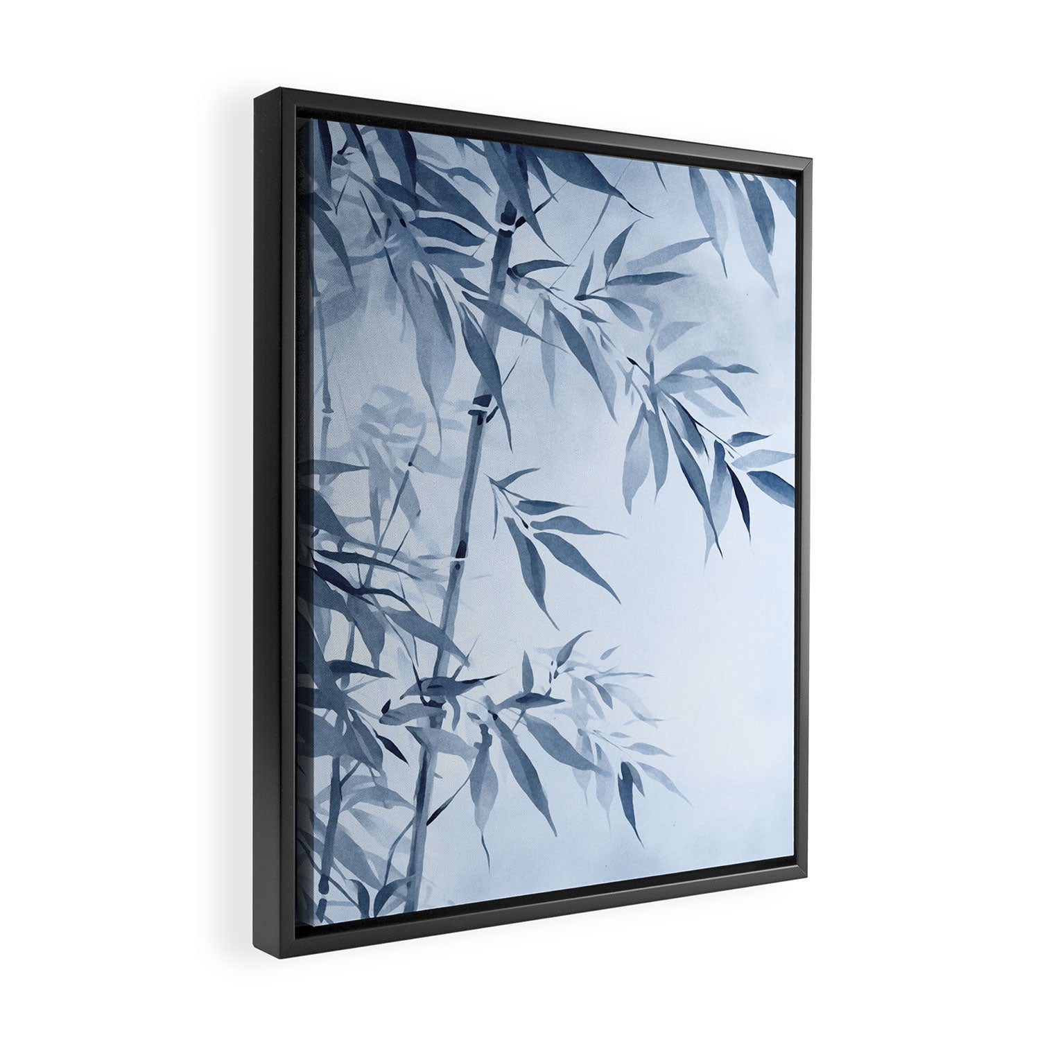 Blue Hour Calm Bamboo Garden Framed Canvas Print Gallery Image 2
