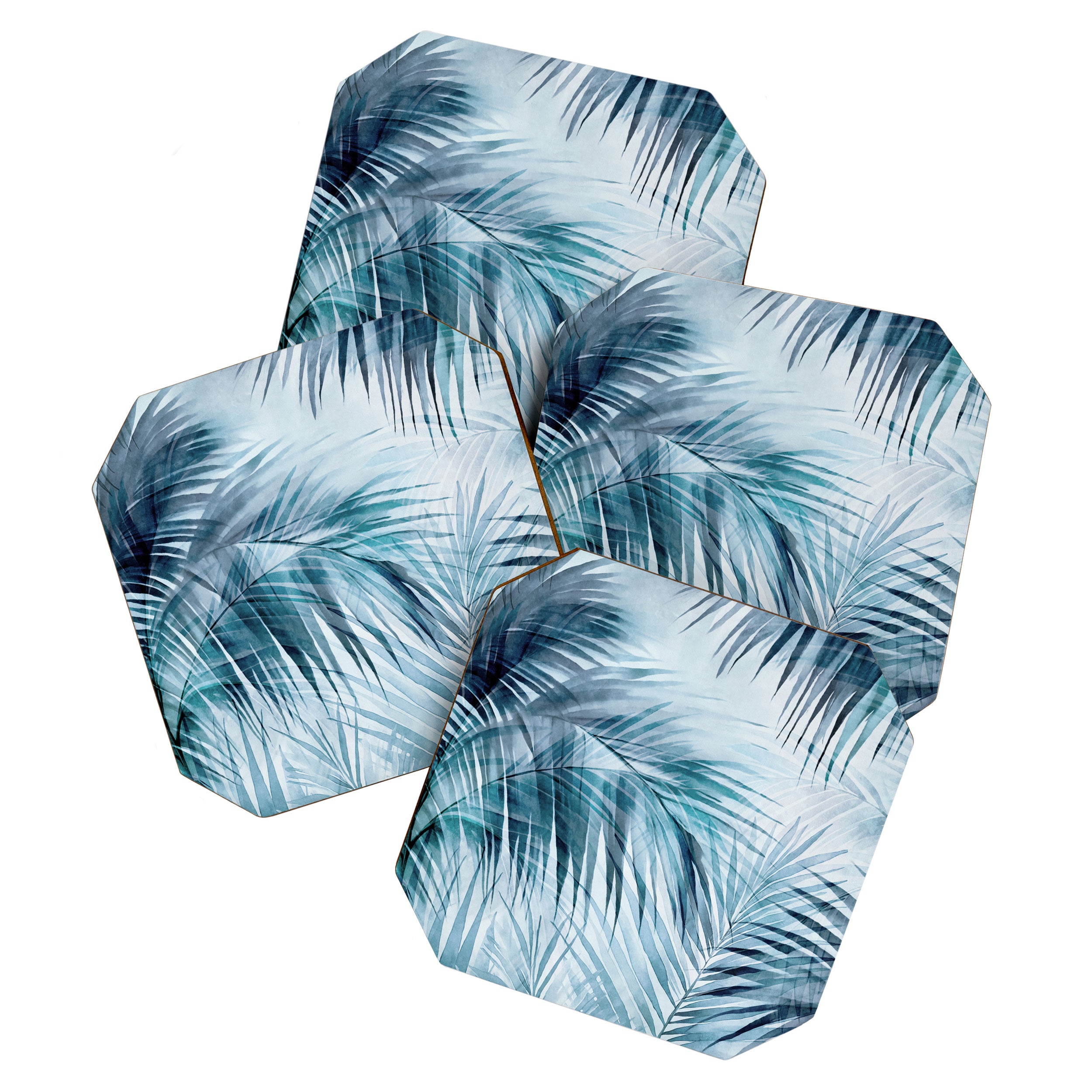 Blue Hour Tropical Retreat Palm Jungle Blue Coaster Gallery Image 1