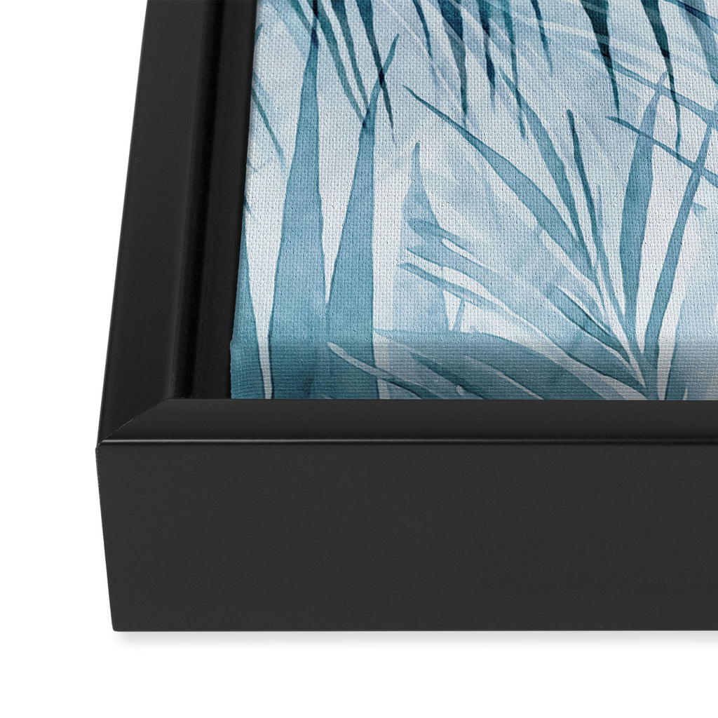 Blue Hour Tropical Retreat Palm Jungle Blue Framed Canvas Print Gallery Image 3