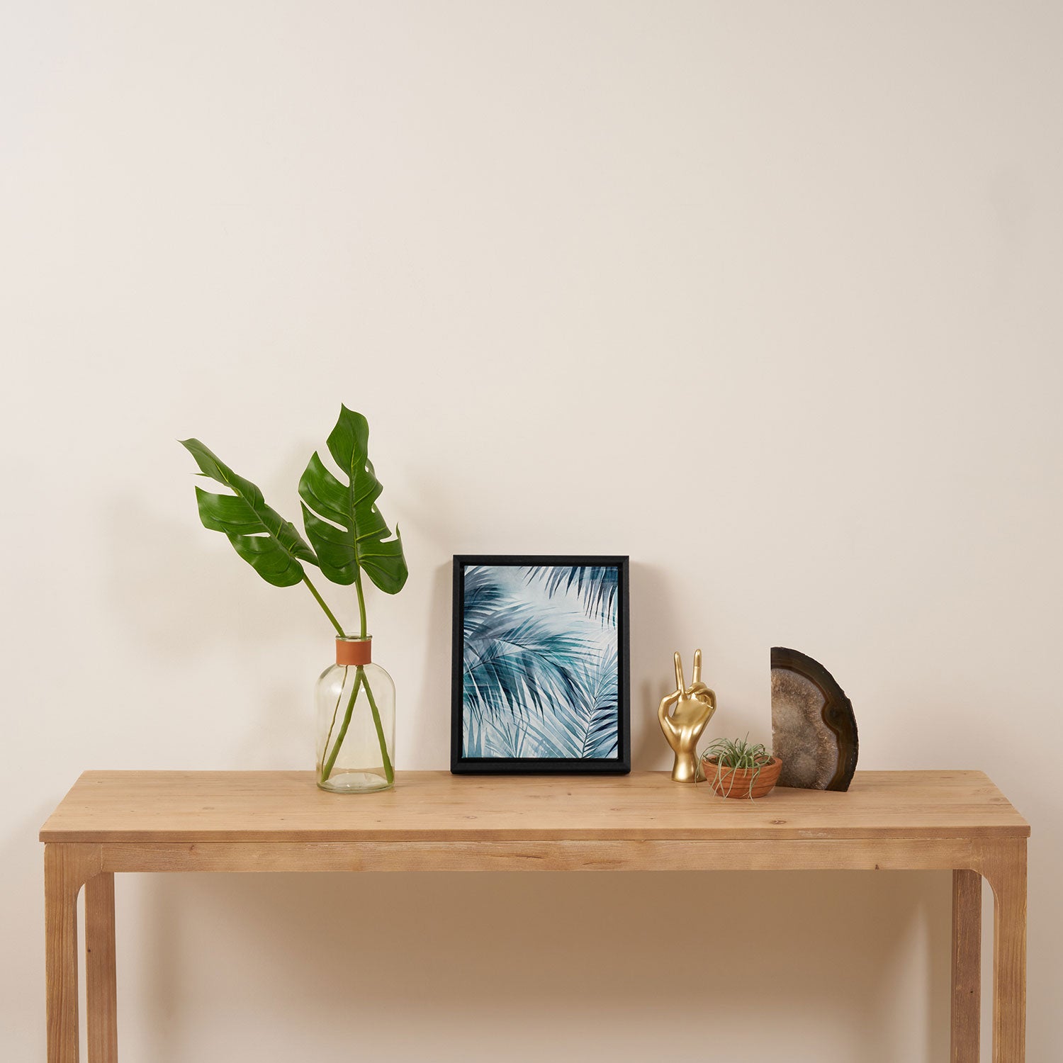 Blue Hour Tropical Retreat Palm Jungle Blue Framed Canvas Print Gallery Image 4