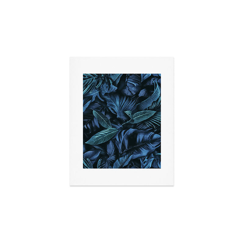 Blue Midnight Jungle Tropical Escape Art Print Gallery Image 1