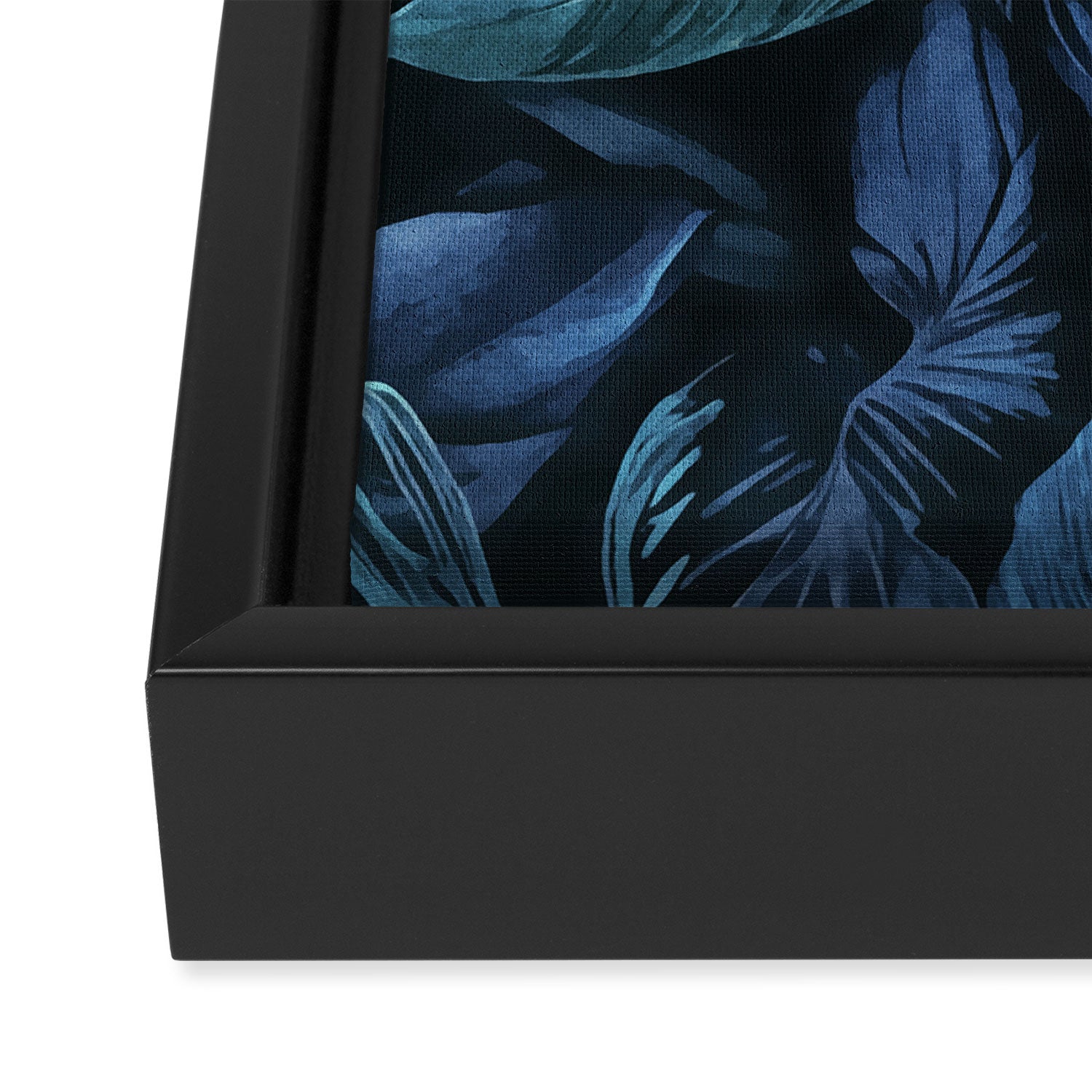 Blue Midnight Jungle Tropical Escape Framed Canvas Print Gallery Image 3