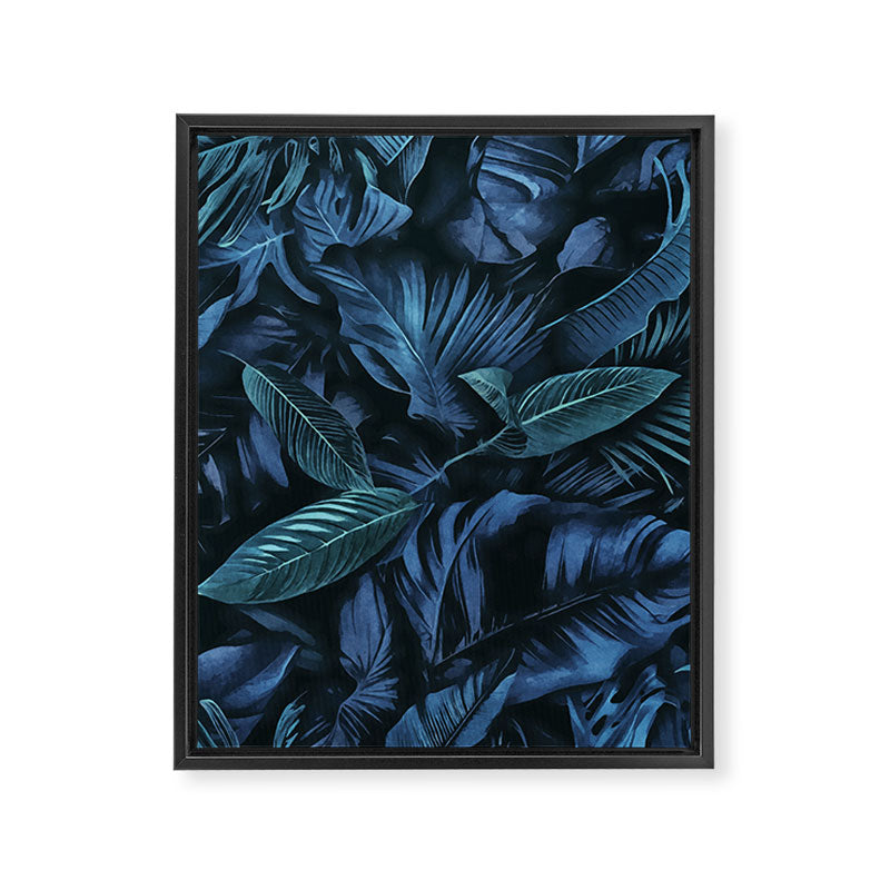 Blue Midnight Jungle Tropical Escape Framed Canvas Print Gallery Image 6