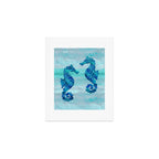 Blue Seahorse Couple Underwater Art Print Gallery Image 1
