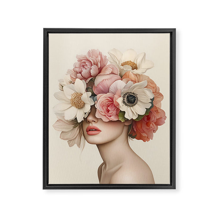 Botanical Beauty Ethereal Portrait Framed Canvas Print Gallery Image 1