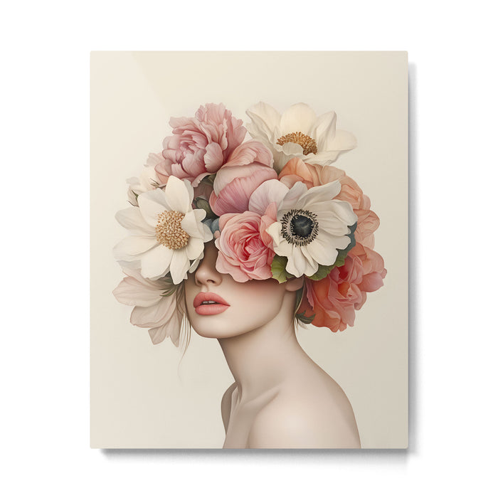 Botanical Beauty Ethereal Portrait Metal Print Gallery Image 1