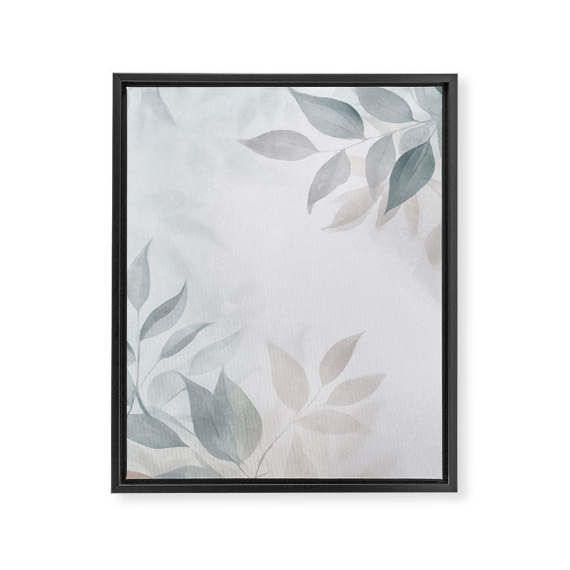 Calm Foliage Pastel Watercolor Minimalist Botanical Art Framed Canvas Print Gallery Image 6