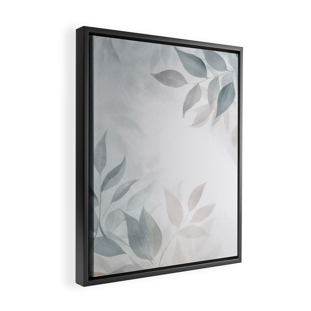 Calm Foliage Pastel Watercolor Minimalist Botanical Art Framed Canvas Print Gallery Image 2