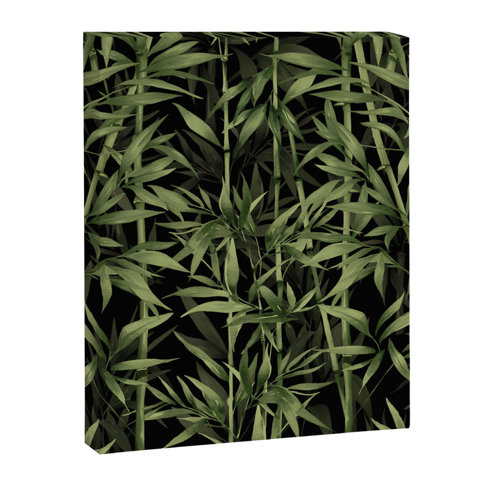 Calm Nature Beauty Bamboo Botanical Watercolor Art Black Canvas Print Gallery Image 1