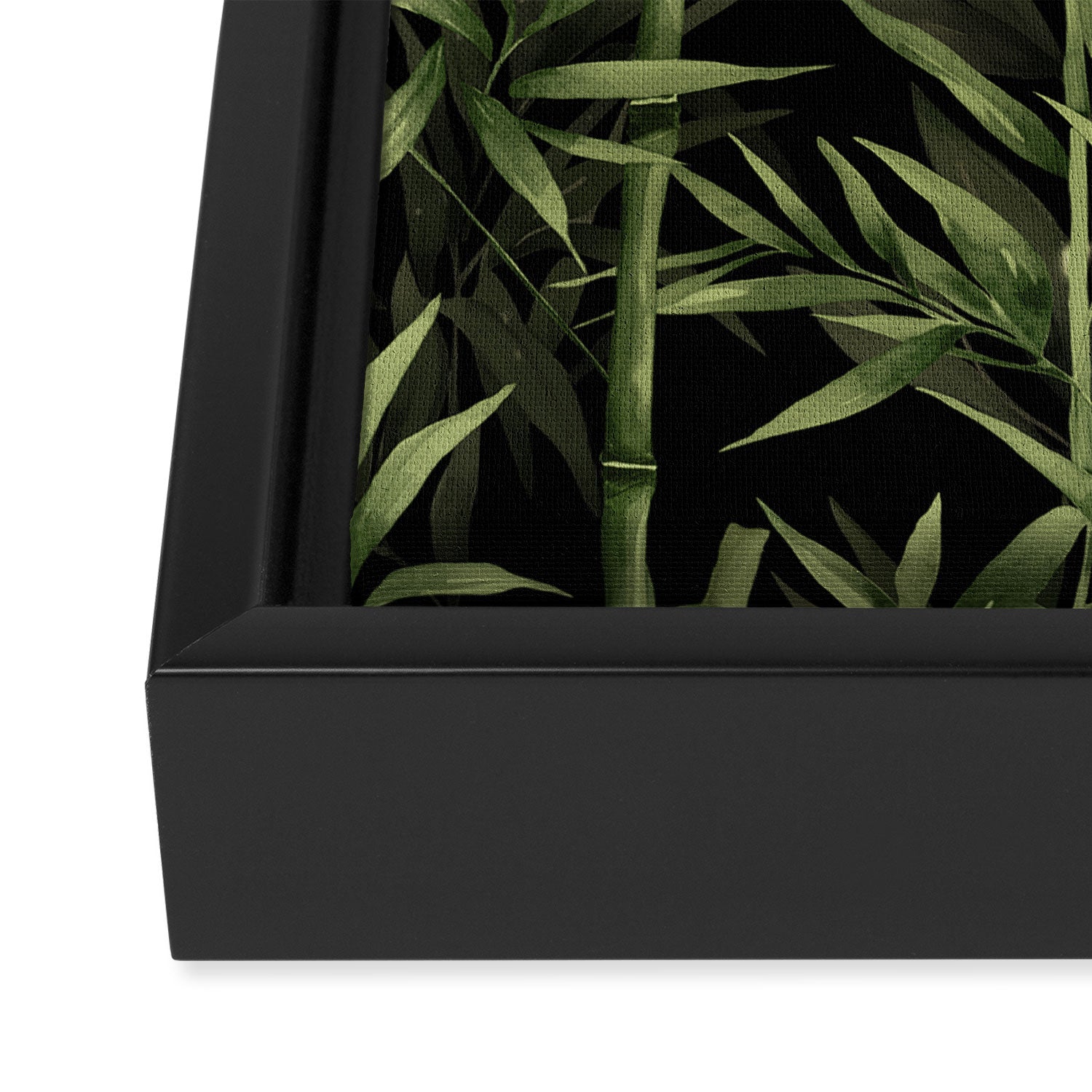 Calm Nature Beauty Bamboo Botanical Watercolor Art Black Framed Canvas Print Gallery Image 3