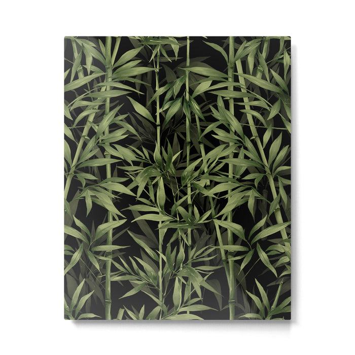 Calm Nature Beauty Bamboo Botanical Watercolor Art Black Metal Print Gallery Image 1