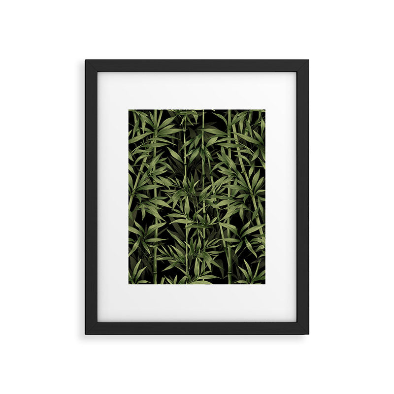 Calm Nature Beauty Bamboo Botanical Watercolor Art Black Framed Art Print Gallery Image 5