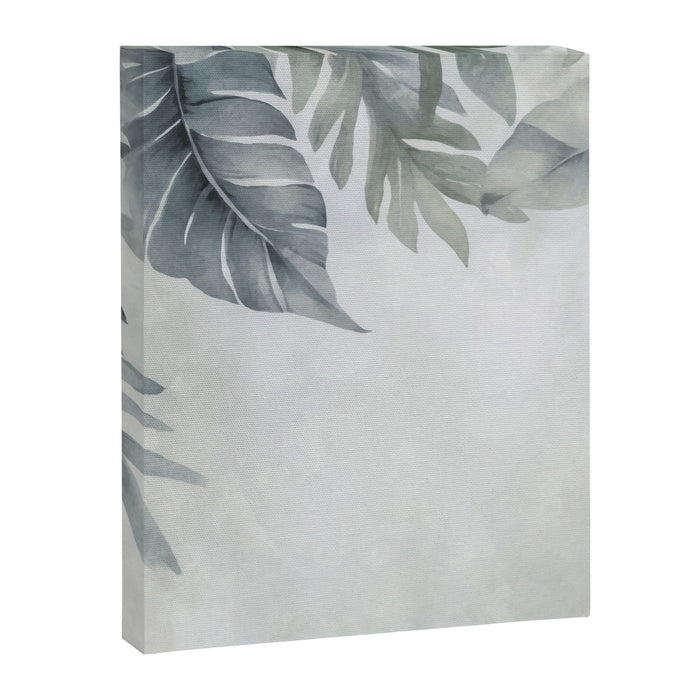 Calm Tropical Foliage Pastel Teal And Grey Canvas Print Gallery Image 1