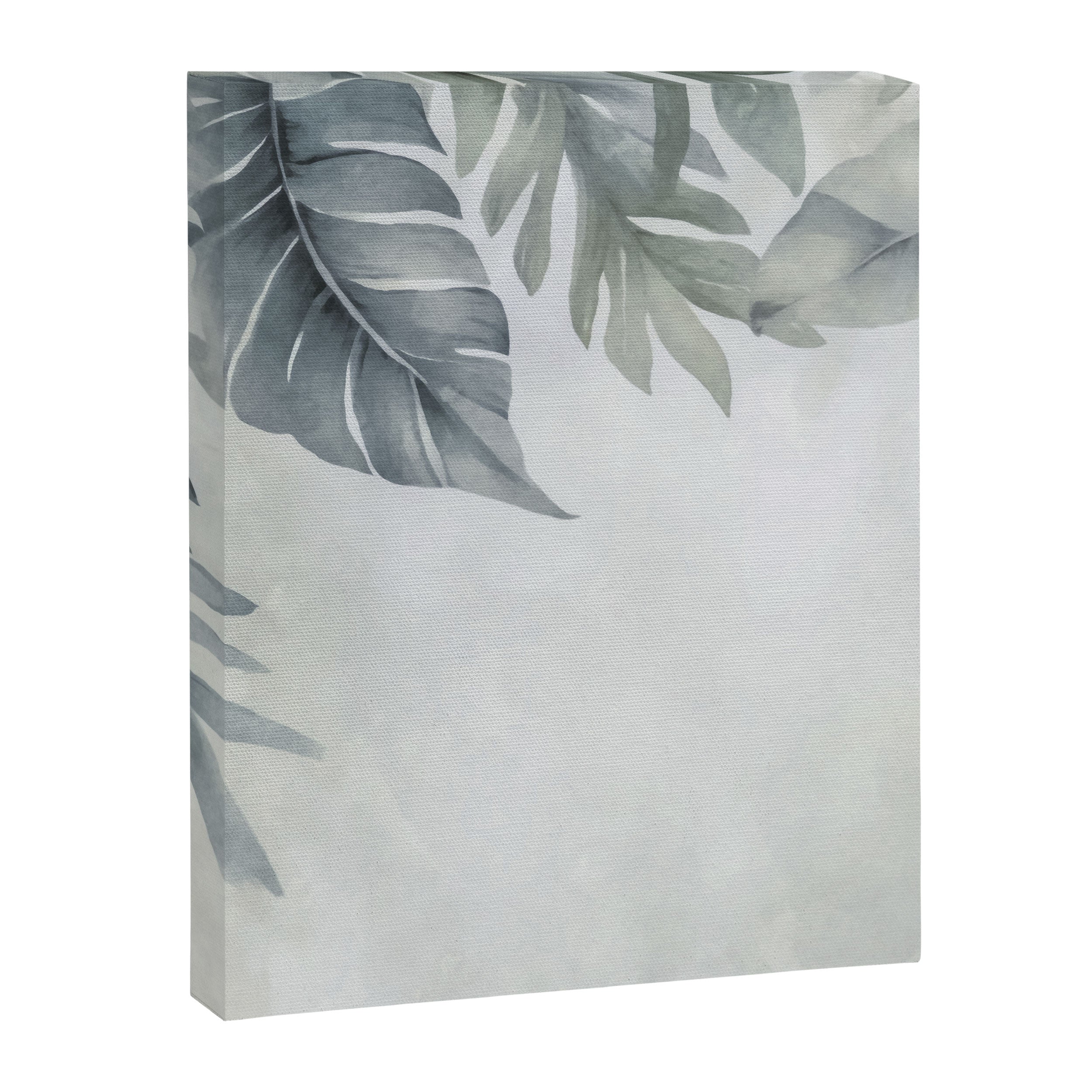 Calm Tropical Foliage Pastel Teal And Grey Canvas Print Gallery Image 6