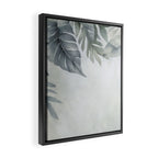 Calm Tropical Foliage Pastel Teal And Grey Framed Canvas Print Gallery Image 2