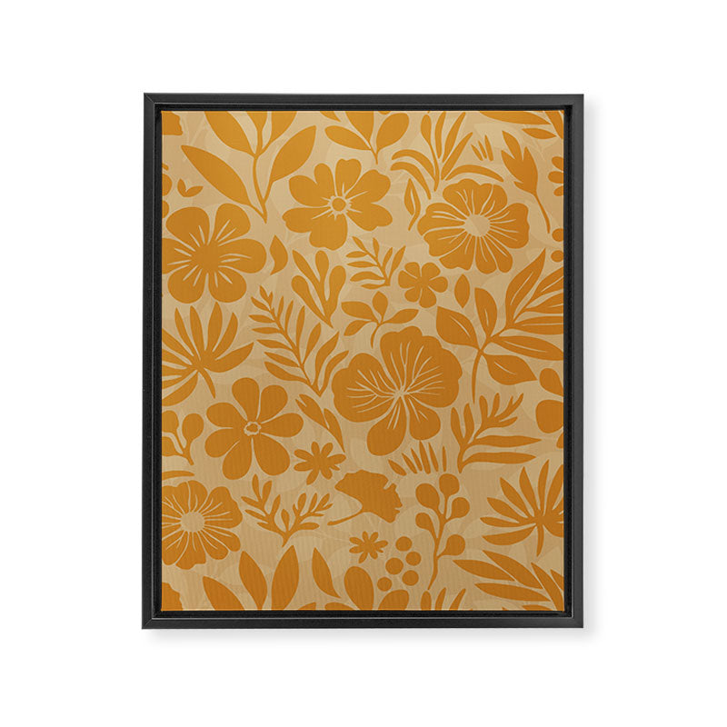 Charming Flower Shapes Amber Marigold Framed Canvas Print Gallery Image 6
