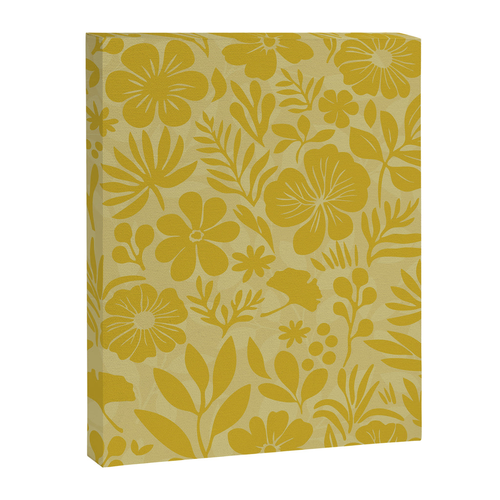 Charming Flower Shapes Warm Sunny Yellow Canvas Print Gallery Image 6