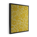 Charming Flower Shapes Warm Sunny Yellow Framed Canvas Print Gallery Image 2
