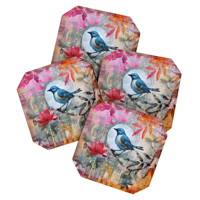Colorful Bird Garden Indian Summer Flora Coaster Gallery Image 1