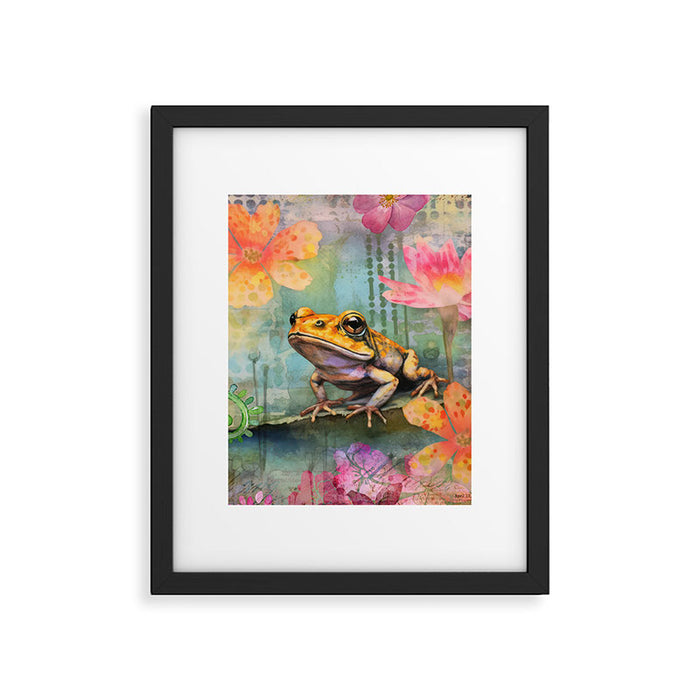 Colorful Frog Garden Indian Summer Flora And Wildlife Framed Art Print Gallery Image 1