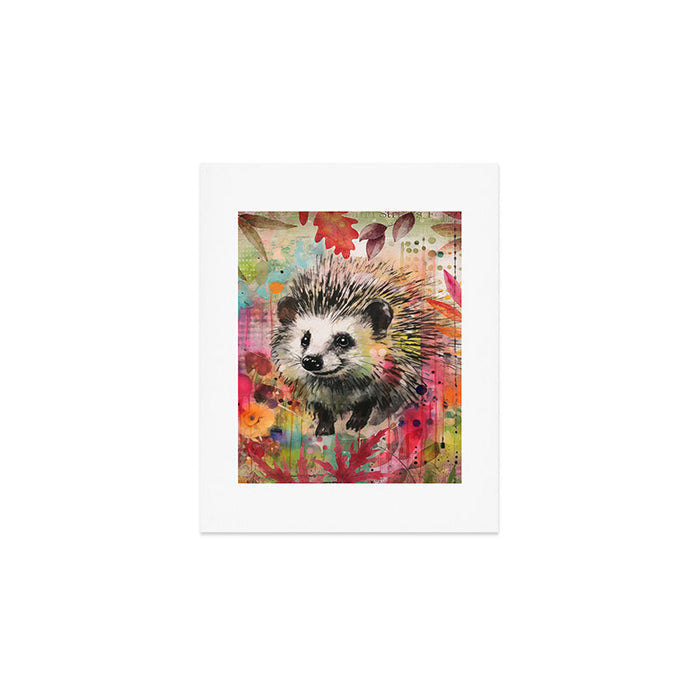 Colorful Hedgehoog Garden Indian Summer Flora And Wildlife Art Print Gallery Image 1