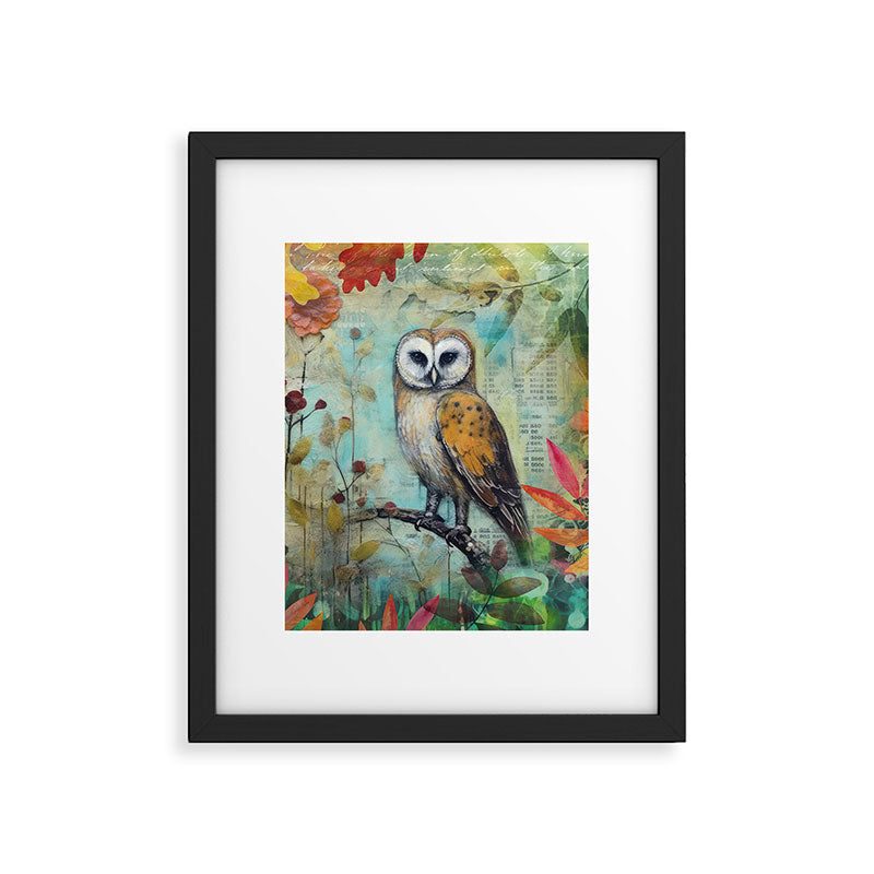 Colorful Owl Forest Garden Indian Summer Flora And Wildlife Framed Art Print Gallery Image 6