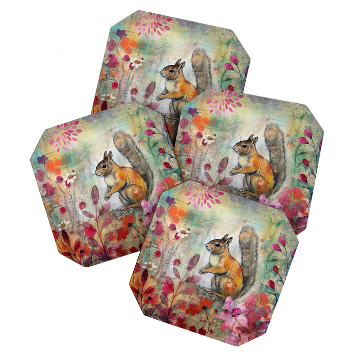 Colorful Squirrel Garden Indian Summer Flora And Wildlife Coaster Gallery Image 1
